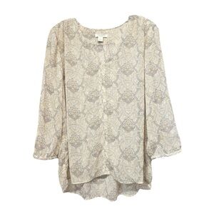 Saint Tropez West Cream Patterned Blouse